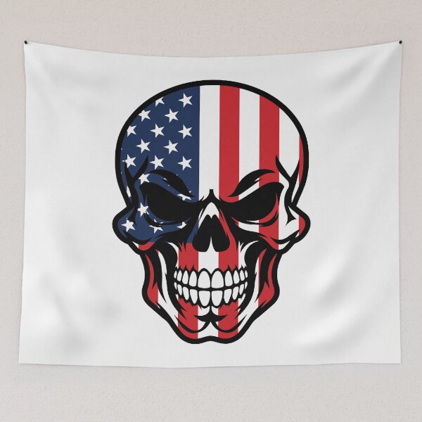 Item preview, American Flag Skull - Patriotic Skeleton Skull designed and sold by Marshallamoakohene.