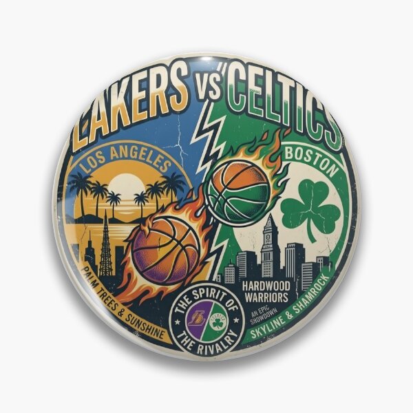 Item preview, Lakers vs Celtics Basketball Rivalry Sticker designed and sold by Y&M.