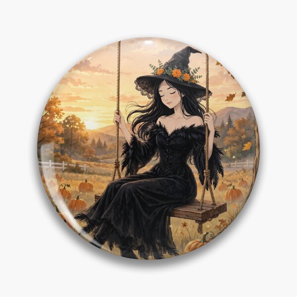 Item preview, The Witch Swinging on a Swing at Sunset. designed and sold by DibujandoPorfa.