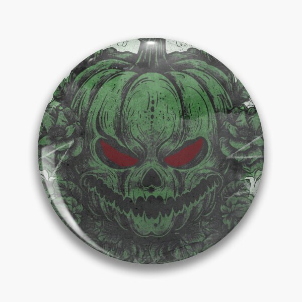 Item preview, Evil Jack O Lantern Green Skull Pumpkin Roses Halloween designed and sold by Ghoul Enterprises.