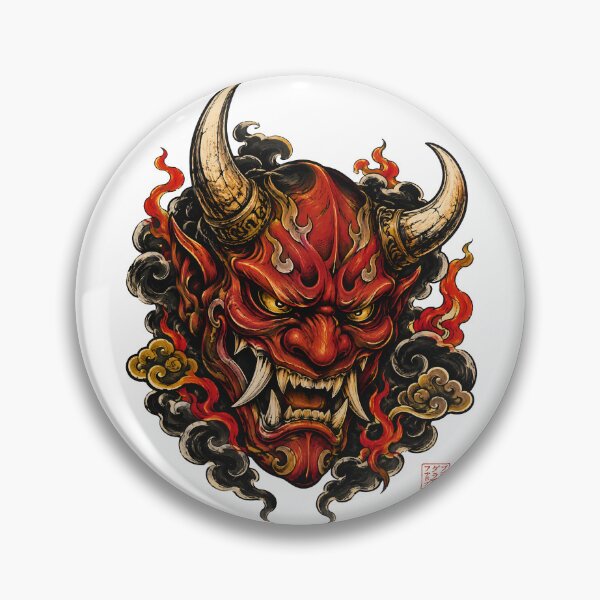 Item preview, Oni Demon Mask – Japanese Yokai Halloween Dark Fantasy Art designed and sold by kaxymax.