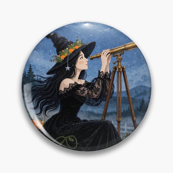 Item preview, The Witch Gazing at the Stars. designed and sold by DibujandoPorfa.