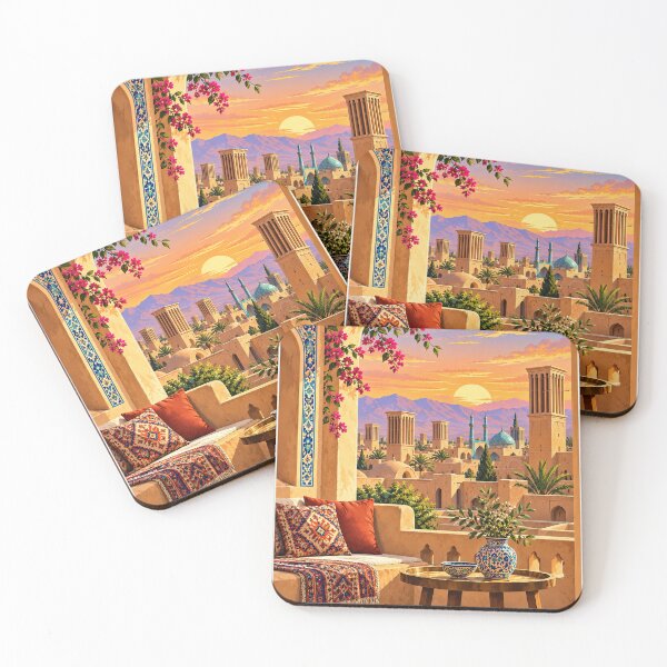 Item preview, Yazd Iran Golden Sunset Persian Architecture designed and sold by dreamybyana.