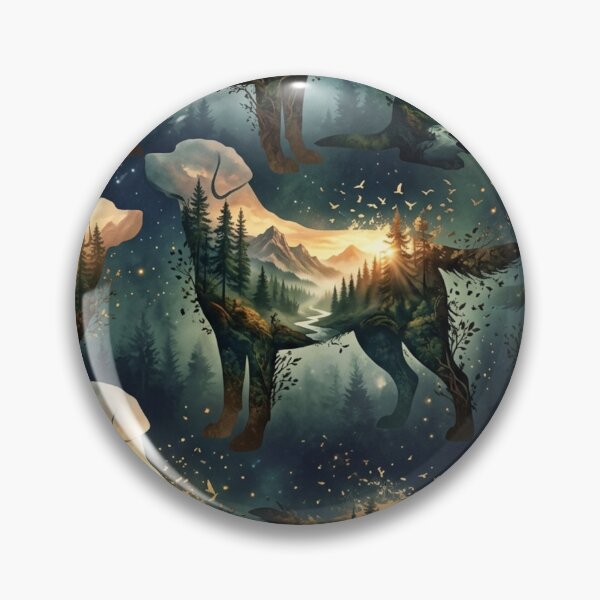 Item preview, Silhouettes of Labradors in Mystic Space Forest designed and sold by Goodthingstree.