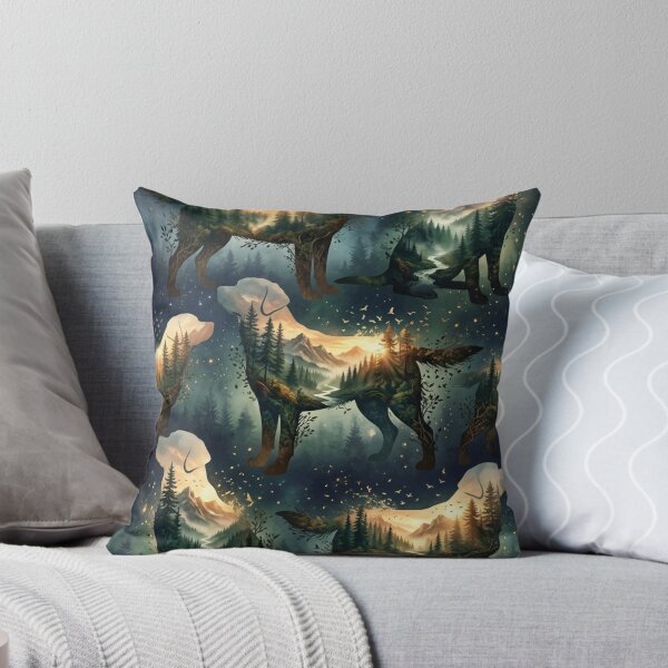 Item preview, Silhouettes of Labradors in Mystic Space Forest designed and sold by Goodthingstree.