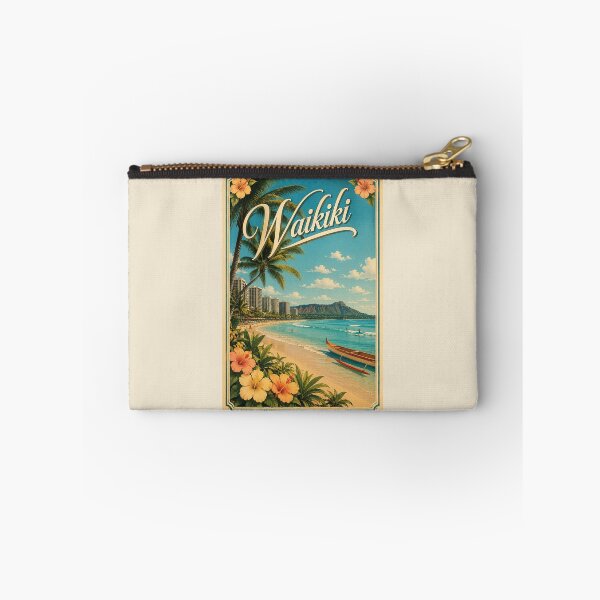 Item preview, Waikiki Hawaii Vintage Travel Poster designed and sold by Sasas Design.
