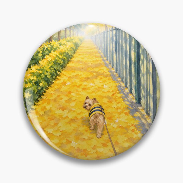Item preview, A Sunlit Walk with You – Yorkshire Terrier on a Golden Ginkgo Path designed and sold by haewamal.