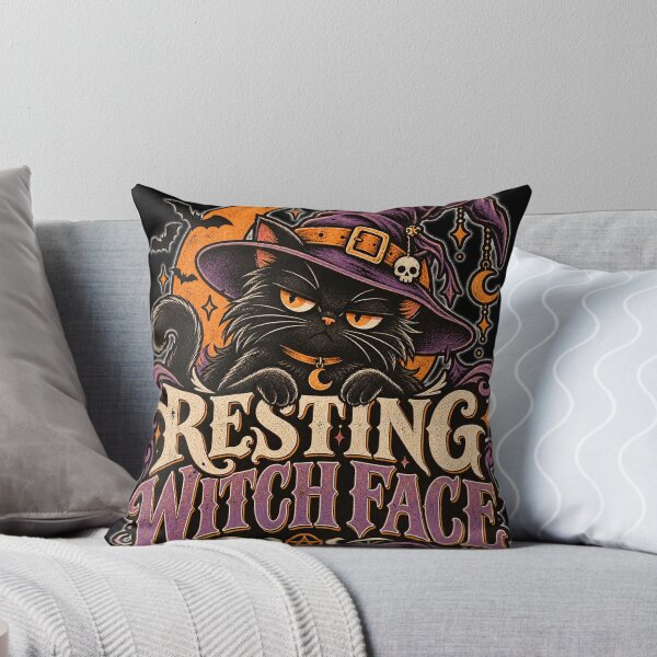 Item preview, Resting Witch Face Vintage Black Cat designed and sold by THAT-ONE-TEE.