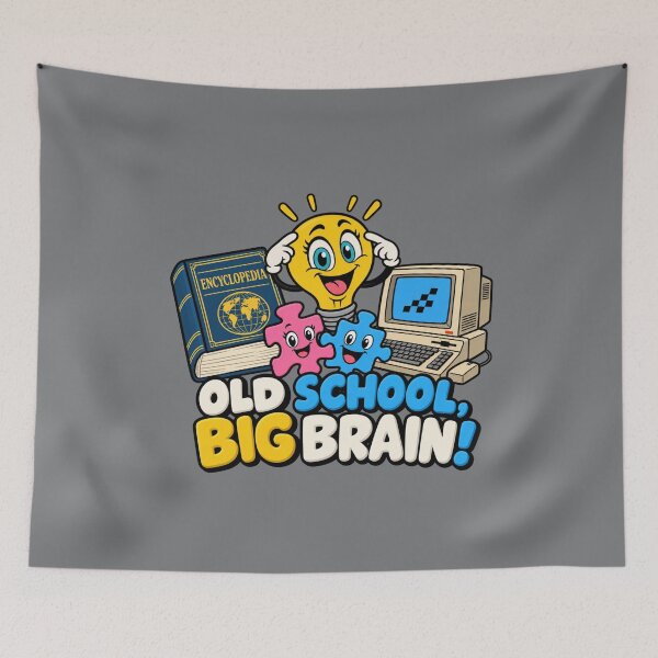 Item preview, Old School, Big Brain! Retro Geek designed and sold by Aimetoi.