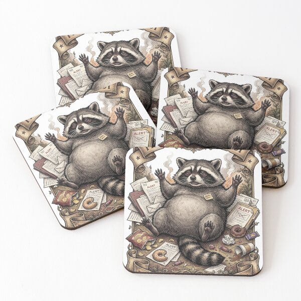 Item preview, Funny Raccoon Burnout Proudly Doing My Best Everything In Flames designed and sold by CoolCrazyChaos.