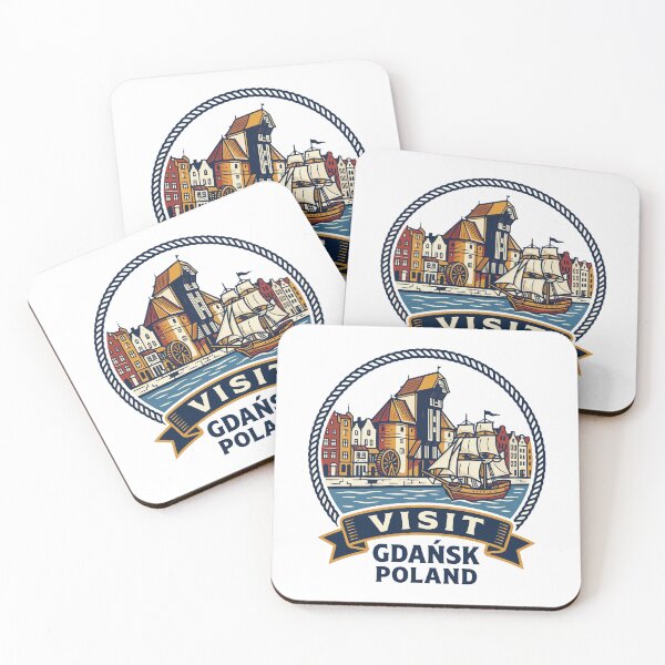 Item preview, Visit Gdansk Poland Medieval Crane and Tall Ship designed and sold by AIG - Andrei Ilie Graphics.