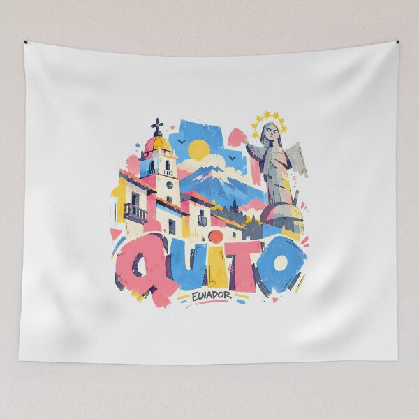 Item preview, Quito Ecuador Colorful Andean Cityscape designed and sold by EdwinkOne.