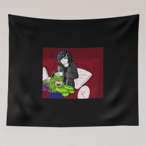 Item preview, Anime Style Character Comforting Creature with Green Furry Features designed and sold by fibiiistd.
