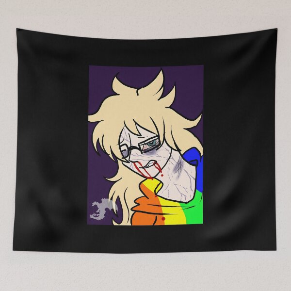 Item preview, Bleeding Character with Glasses and Rainbow Hoodie Illustration designed and sold by fibiiistd.