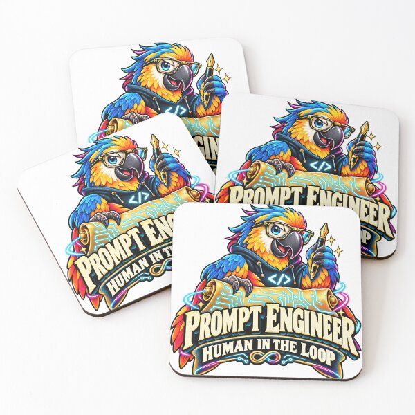 Item preview, Prompt Engineer Human in the Loop - Colorful AI Parrot designed and sold by Ink and Wink.