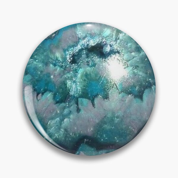 Item preview, Teal Amethyst Geode Crystal Texture — Emerald Blue Agate Slice Art designed and sold by LYAN-STORE.