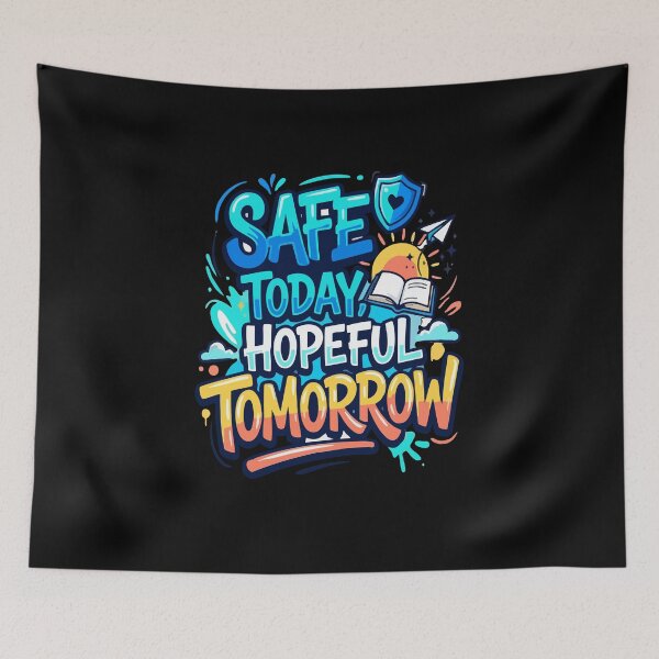Item preview, Safe Today Hopeful Tomorrow Positive Graffiti Art Oregon School designed and sold by AmeliaShirts.
