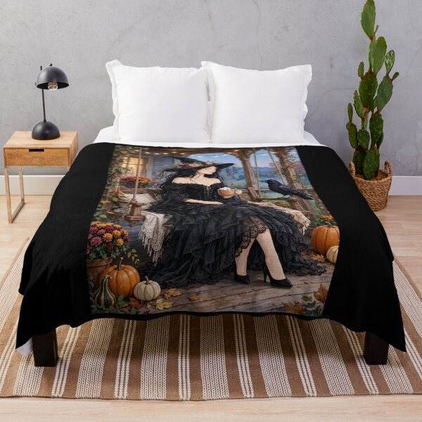 Item preview, The Witch Sipping Hot Cocoa on a Chilly Autumn Day. designed and sold by DibujandoPorfa.
