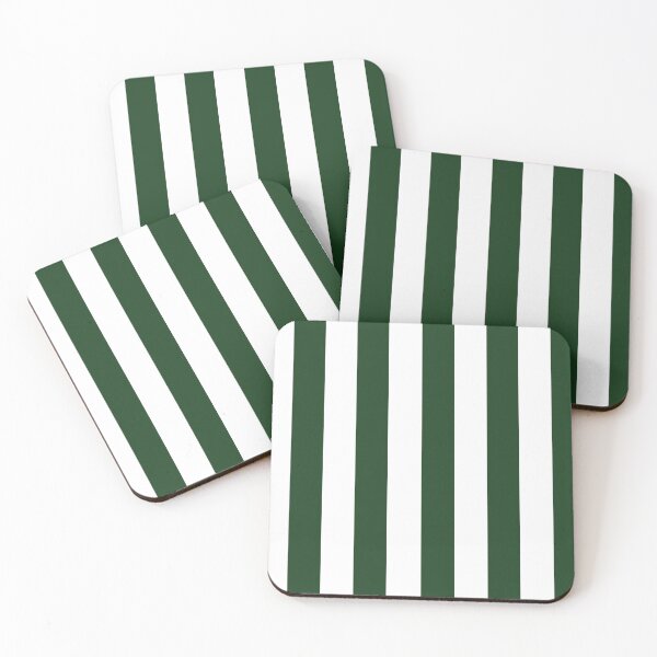 Item preview, Forest green and white vertical stripes pattern designed and sold by RishabhArts1.