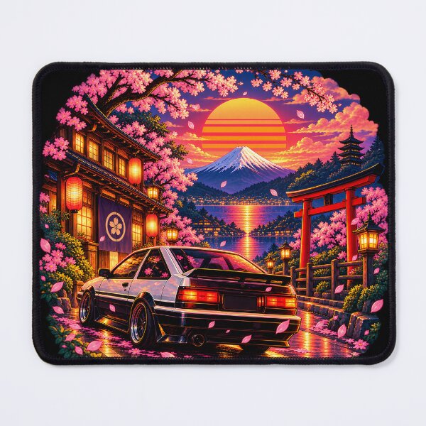 Item preview, Retro Japanese sunset with JDM sports cars designed and sold by Playful-Monster.