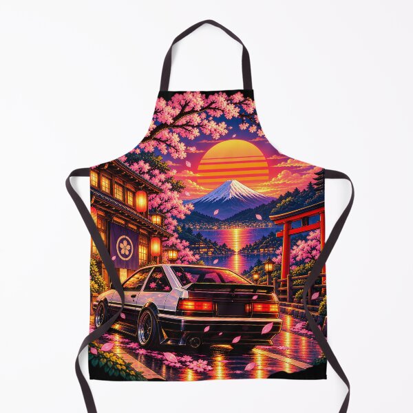 Item preview, Retro Japanese sunset with JDM sports cars designed and sold by Playful-Monster.