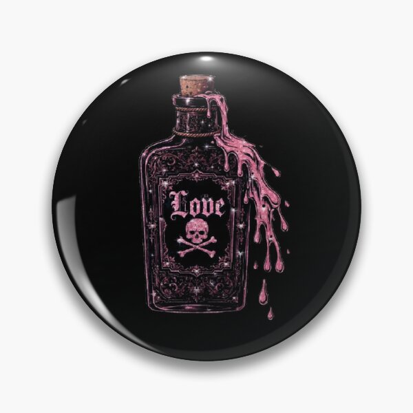 Item preview, Love Potion Poison Bottle Pink Glitter Skull - Toxic Love Tales Gothic designed and sold by Kvllo Collective Co..