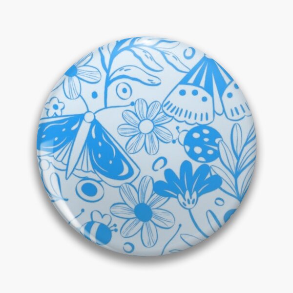 Item preview, Blue Butterfly and Botanical Seamless Pattern — Cute Floral Bugs Line Art Illustration designed and sold by LYAN-STORE.