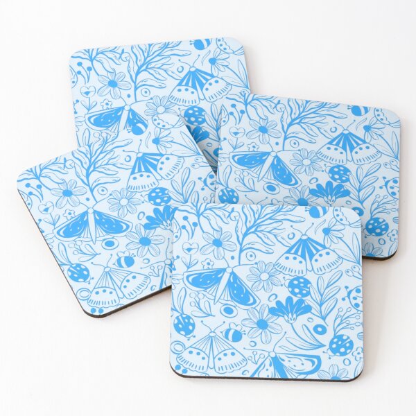 Item preview, Blue Butterfly and Botanical Seamless Pattern — Cute Floral Bugs Line Art Illustration designed and sold by LYAN-STORE.
