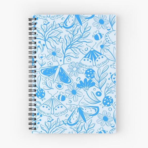 Item preview, Blue Butterfly and Botanical Seamless Pattern — Cute Floral Bugs Line Art Illustration designed and sold by LYAN-STORE.