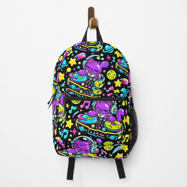 Item preview, Cosmic DJ Cat Neon Galaxy Music Art designed and sold by Thai Vibe Studio.