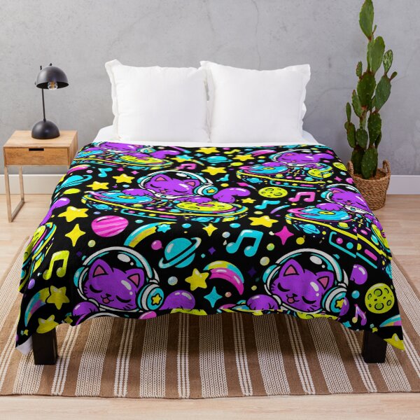 Item preview, Cosmic DJ Cat Neon Galaxy Music Art designed and sold by Thai Vibe Studio.