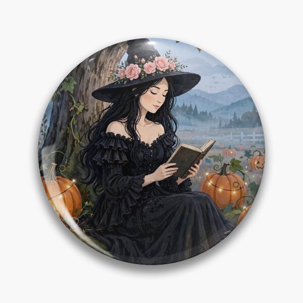 Item preview, The Witch Reading an Ancient Spellbook Beneath a Tree. designed and sold by DibujandoPorfa.