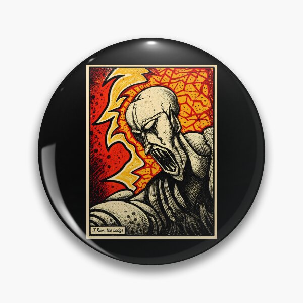 Item preview, Horror Demon Portrait with Fiery Background designed and sold by fibiiistd.