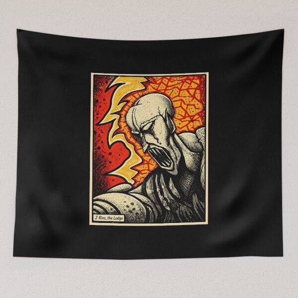 Item preview, Horror Demon Portrait with Fiery Background designed and sold by fibiiistd.