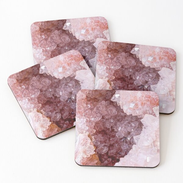 Item preview, Pink Amethyst Quartz Geode Texture — Sparkling Rose Crystal Macro Art designed and sold by LYAN-STORE.
