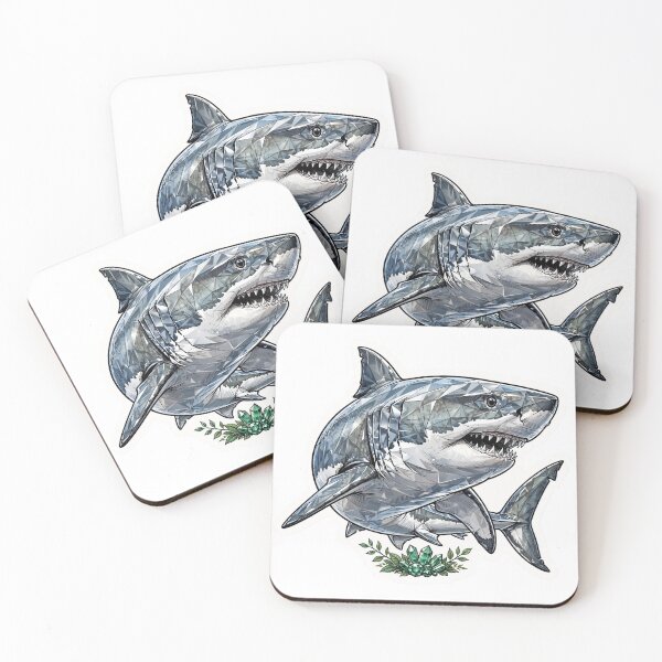 Item preview, Great White Shark Crystal Sticker - Steel Grey Shark Real Color designed and sold by Crystal Critters .