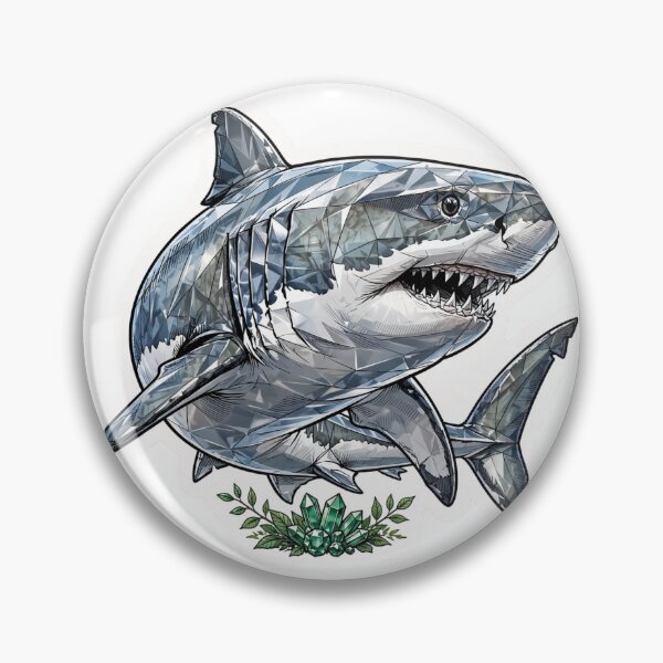Item preview, Great White Shark Crystal Sticker - Steel Grey Shark Real Color designed and sold by Crystal Critters .