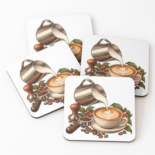 Item preview, Milk Pitcher Pour Sequence – Home Barista Illustration designed and sold by Xnuery.