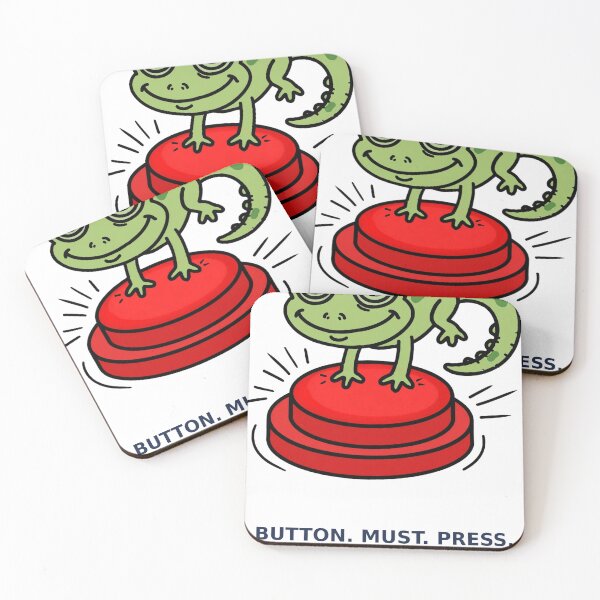 Item preview, Funny Gecko Sticker — Button Must Press Lizard Laptop Decal designed and sold by ryleemaxwell.
