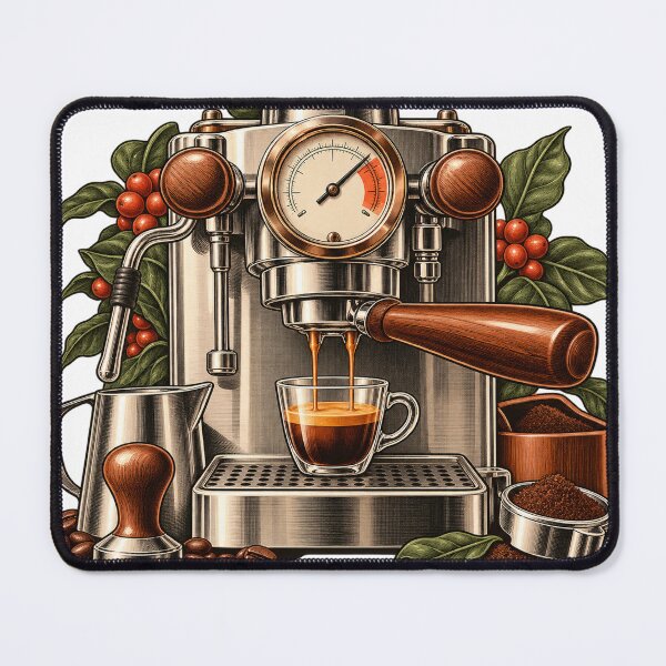 Item preview, Espresso Machine Pressure Gauge – Home Barista Illustration designed and sold by Xnuery.