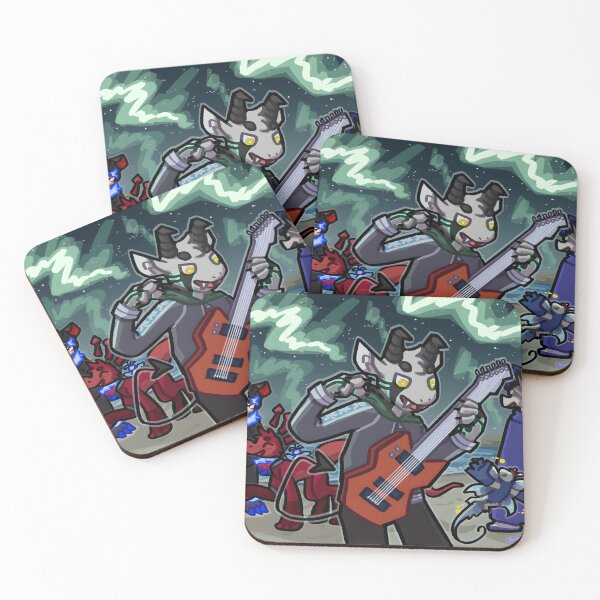 Item preview, Fantasy Creatures Playing Electric Guitar Under Northern Lights designed and sold by fibiiistd.