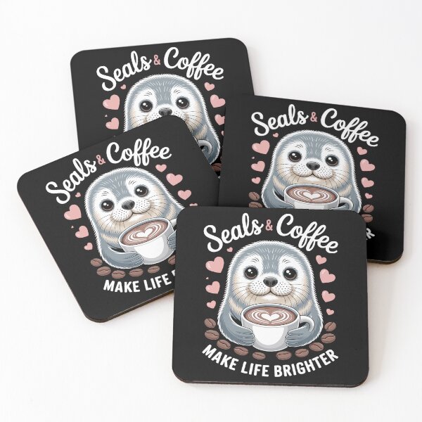 Item preview, SEALS & COFFEE MAKE LIFE BRIGHTER designed and sold by jkrphoto.