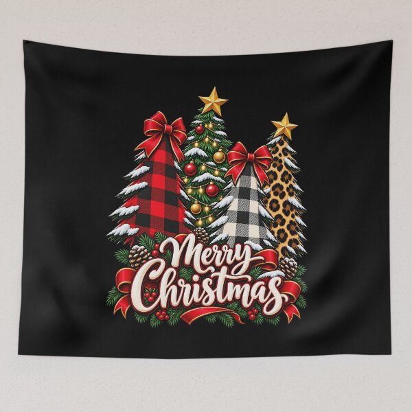 Item preview, Festive Christmas Trees with Merry Christmas Message designed and sold by rafaeltto.