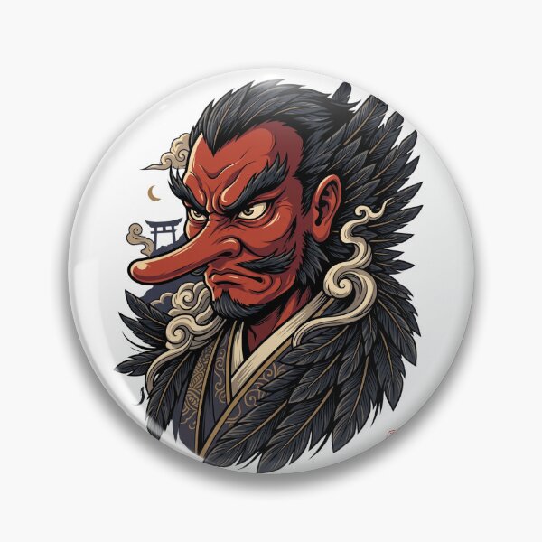 Item preview, Tengu Japanese Yokai Demon – Red Face Raven Spirit Art designed and sold by kaxymax.