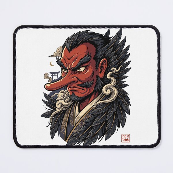 Item preview, Tengu Japanese Yokai Demon – Red Face Raven Spirit Art designed and sold by kaxymax.