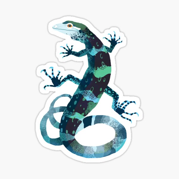Artikel-Vorschau von Blaue Baum-Monitor-Eidechsen-Kunst, designt und verkauft von ribbitdoodle.