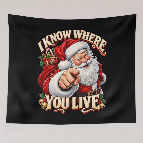 Item preview, Jolly Santa Knows Where You Live Design designed and sold by rafaeltto.