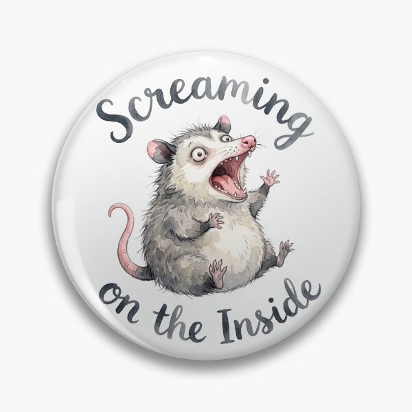 Item preview, Screaming on the Inside Funny Opossum Meme  designed and sold by Digitalphoto4u.