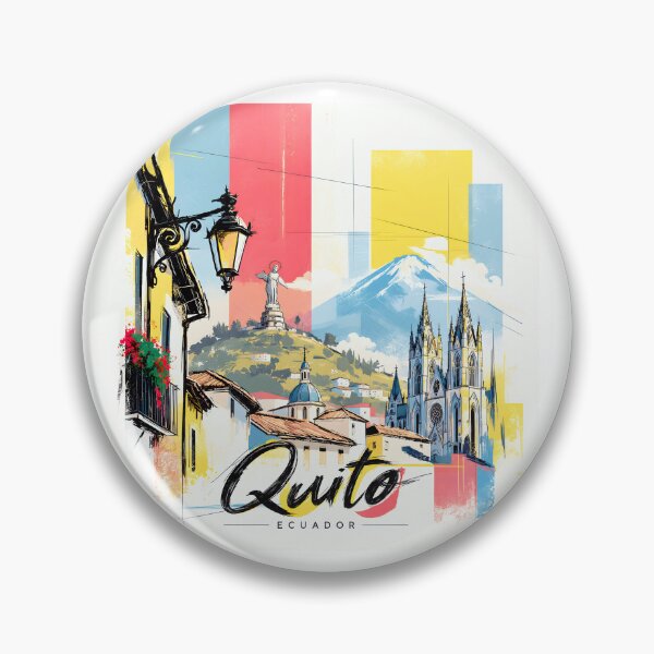 Item preview, Quito Ecuador Watercolor Cityscape Illustration designed and sold by EdwinkOne.