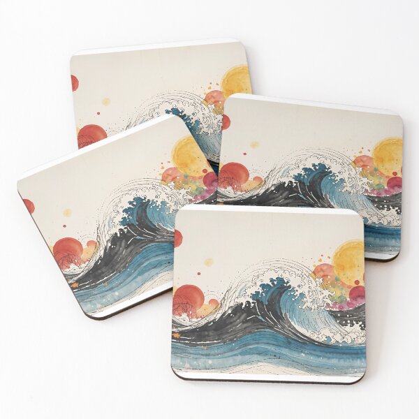Item preview, Rhythm of the Ocean with Abstract Blue Waves designed and sold by tambanow.